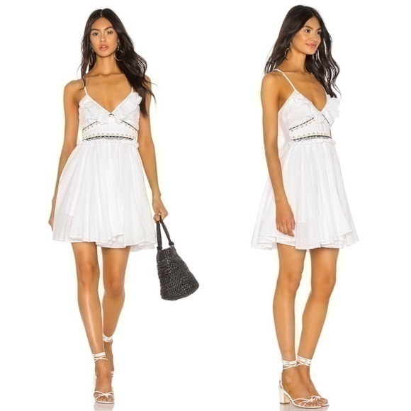 Place Nationale La Vernette Strappy White Bridal Sun Mini Dress NWT - Picture 1 of 16